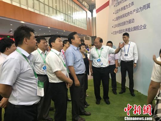 第八届中国奶业大会暨2017中国奶业发展博览会开幕式结束以后，与会部分领导和代表们步行前往展馆参观。　郭亚楠 摄